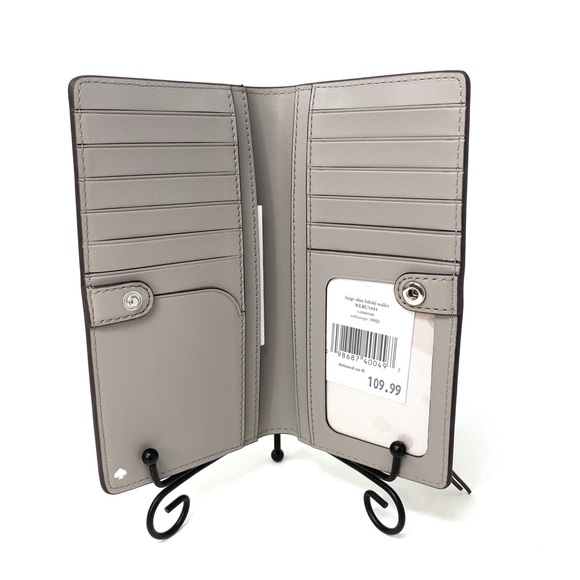 Kate♠️Spade Large Slim Bifolder Wallet Camero Grey - Picture 3 of 6